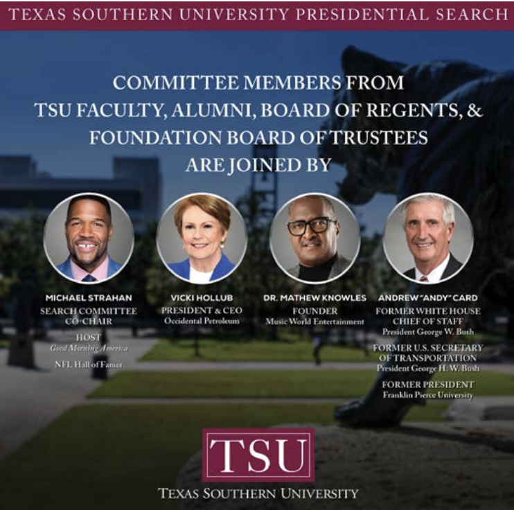 Charting a Course for Excellence: Texas Southern University's Presidential Search Committee Unveiled